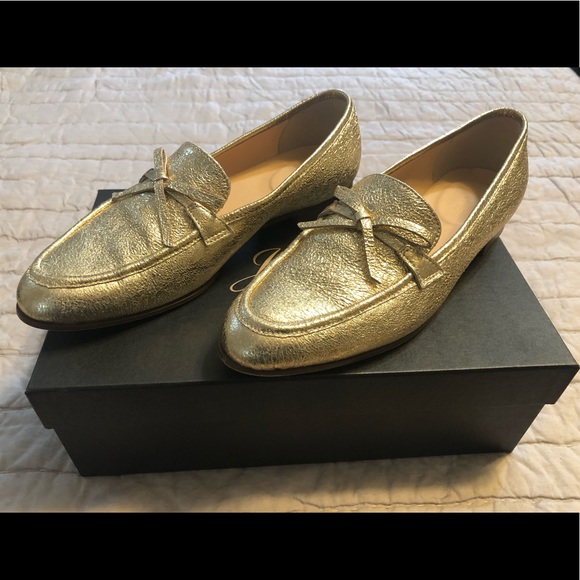 J. Crew Academy Loafer in Metallic Gold #H1872 - Picture 5 of 8